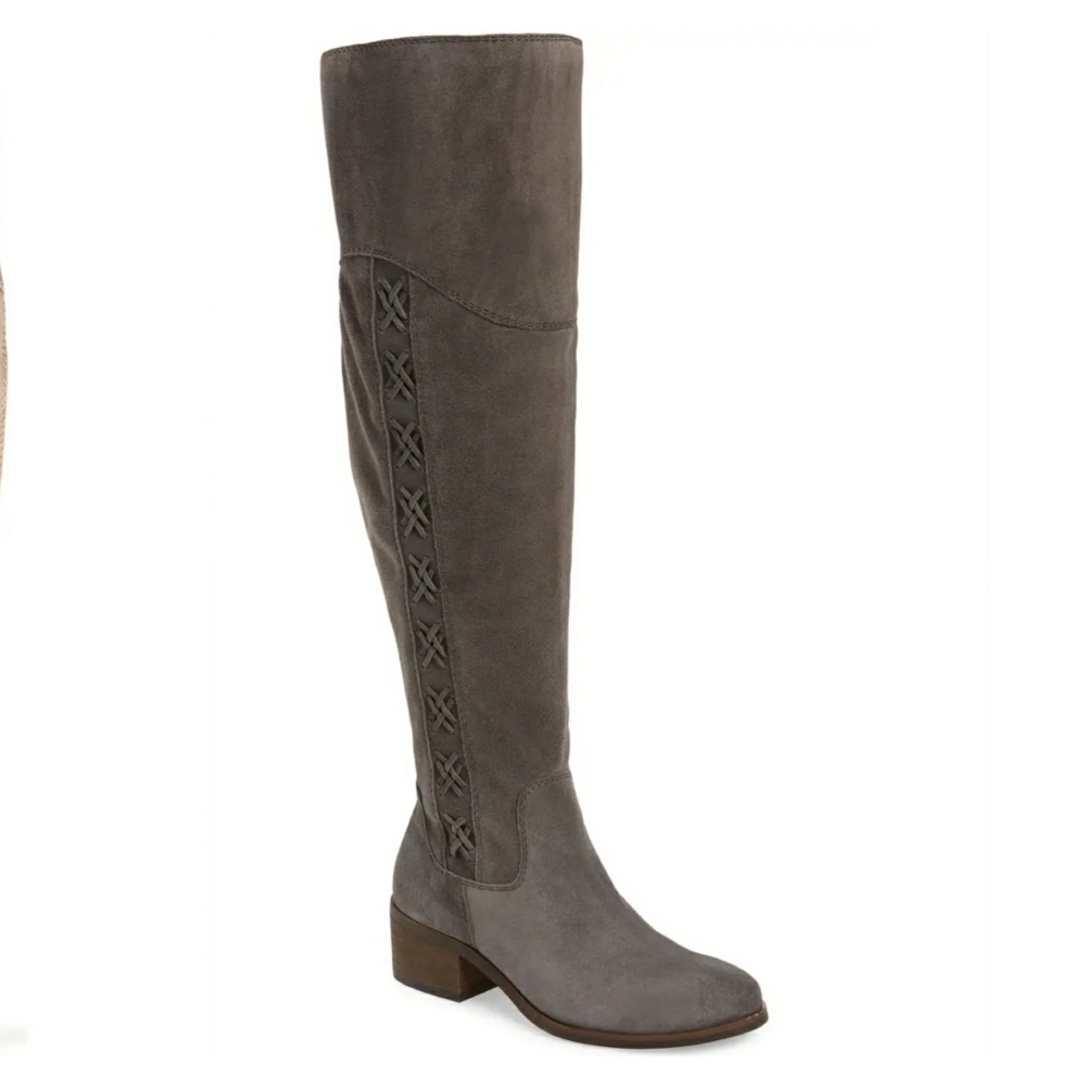 Vince Camuto Gray Suede Wide Calf OTK Boots - Picture 8 of 8